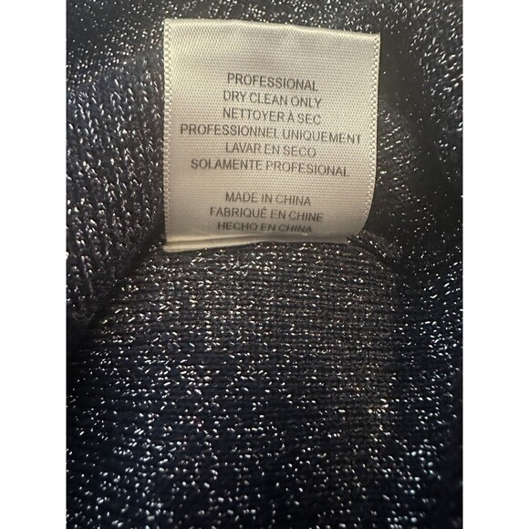 SACHIN & BABI Amelie Metallic Navy Blue Knit Long Sleeve‎ Dress SIZE SMALL - Picture 8 of 13